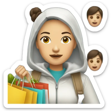 shopping kazakh woman sticker