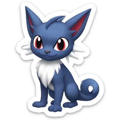 Edgy Cool Chibi Sneasel-Quilava-Absol-Pokémon-fusion-cat Full Body sticker