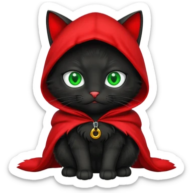 Black Cat with red hood sticker