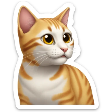 gato atigrado con moño sticker