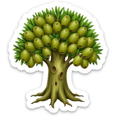 Árbol de aceitunas con ramas de olivo sticker