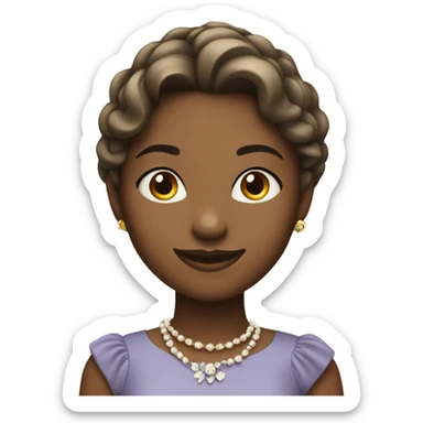 smiling girl in elegant dress sticker