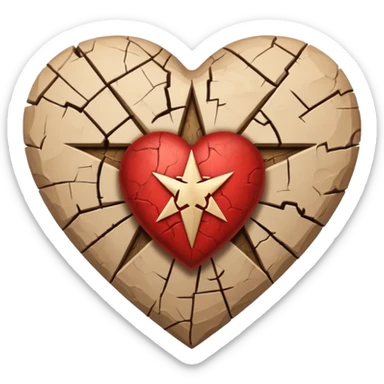 beige heart satanic sticker