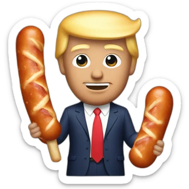 donald trump holding a saussage sticker