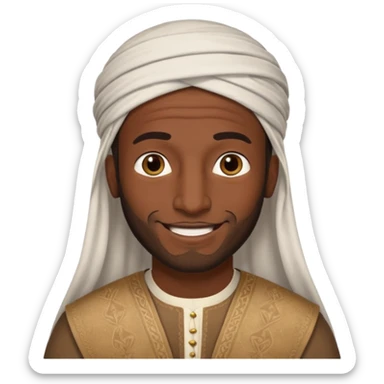 boaz - arab man from the bible no headdress  sticker
