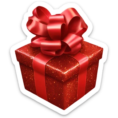 red glitter metallic confetti gift bow wrapping  sticker