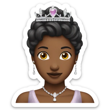 Black princess wearing tiara sticker