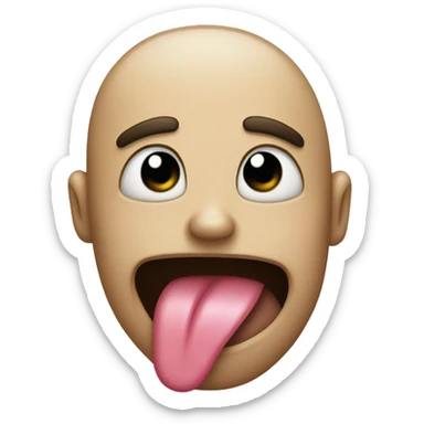 Sticking out tongue but its frowning sticker