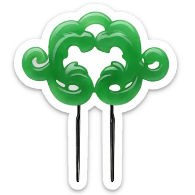 Jade chinese hair pin sticker