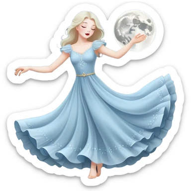 Dancing under the full moon  sticker