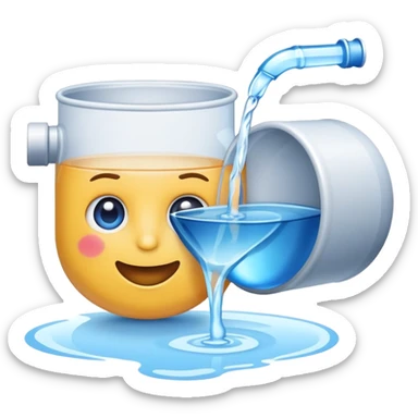 emoji of gpt chat servers which drinks water sticker