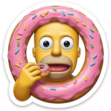 Homer simpson qui mange un donuts sticker