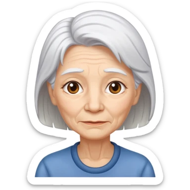 old adult female, white hair sticker
