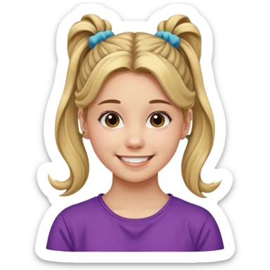 Teen girl with scrunchie ponytail sticker