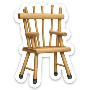 chair made of hockey sticks sticker