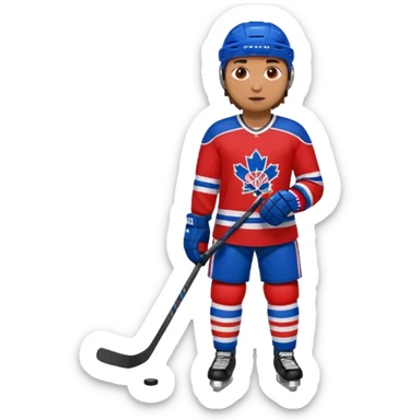 Hockey player in red and blue full body sticker