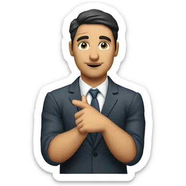 I want a man pointing to his head, lie an invitationto think using the brain sticker