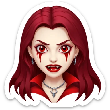 red women Vampire sticker