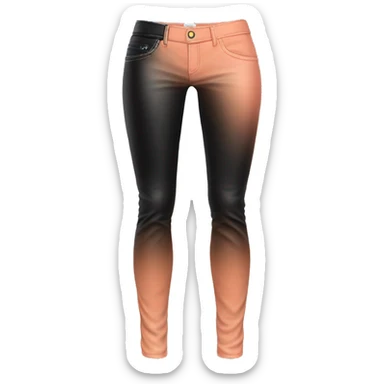 Realistic isolated side view of a pair of peach to black ombre leather pants. sticker