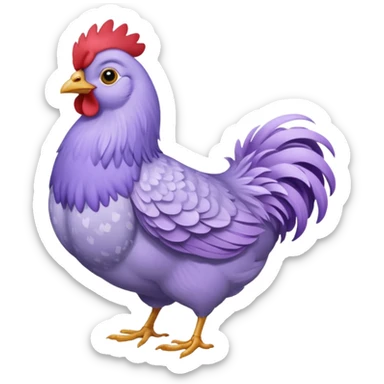 Lavender ameraucana  fluffy hen sticker