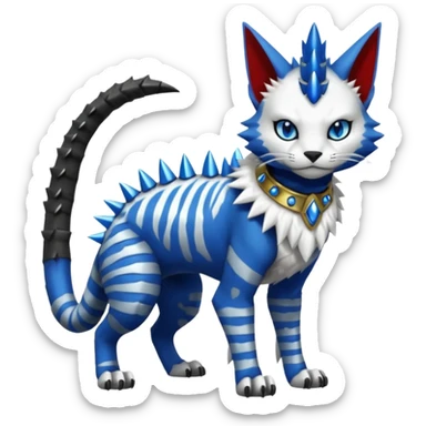  gothic edgy badass spiked scaley Bastet-Gatomon-Digimon-Fakémon-Pokémon-creature (full body) sticker