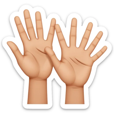 W V as hand signs sticker