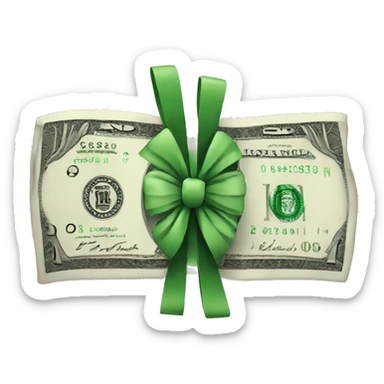 Money with bow on it sticker