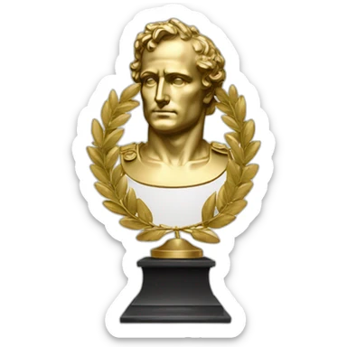 Laurel wreath napoleon golden statue sticker