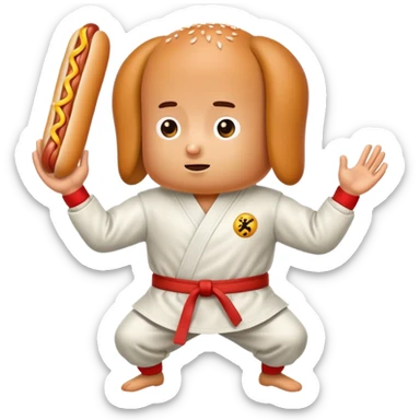 A hotdog doing kung fu sticker