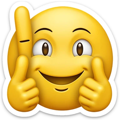 Smiley face with two middle fingers either side  sticker