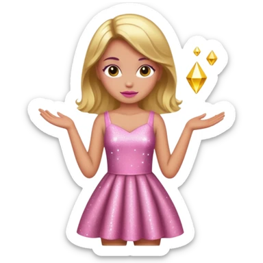 Pink sparkly gold model girl sticker