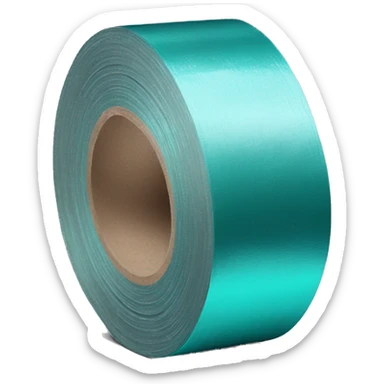 Realistic roll of metallic turquoise duct tape sticker