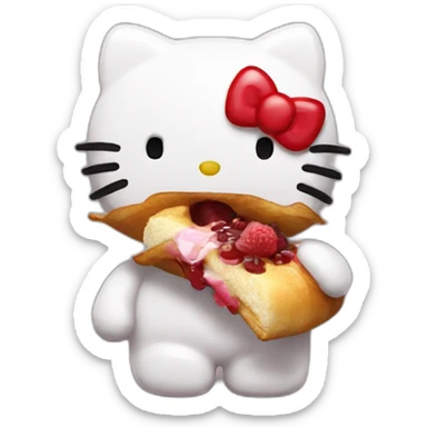 Hello kitty eating cinamon rom sticker