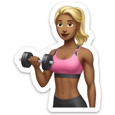 sensual-gym-woman-holding-weight sticker