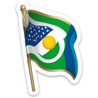 Flag with half being green and half beeing blue. And a white line with gold rims around. Green part has 3 moons and blue part hars ⚜️ sticker