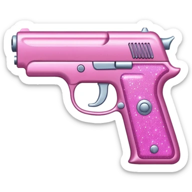 pink sparkly gun sticker