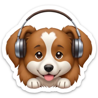 chien qui écoute la musique sticker