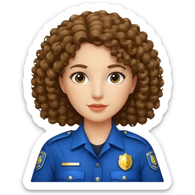 chica policia,con rulos sticker