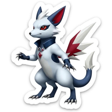 Cool Edgy Nargacuga-Absol-Zangoose-Sneasel-Quilava with a collar on, full body sticker