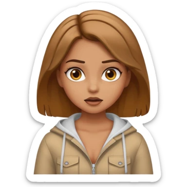 pretty long hair girl middle parted, amazed, good clothes, tanned, baddie, RELLY PREETY, BADDIE, DRESSED AS A BADDIE, LIGHT BROWN HAIR sticker