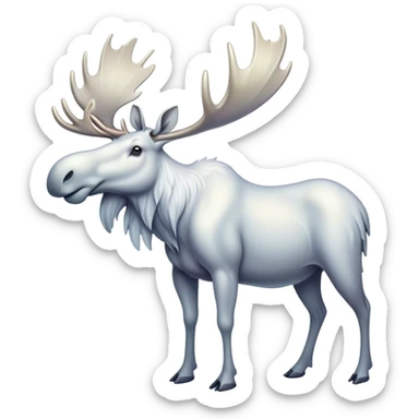 mystical and ethereal large white moose sticker