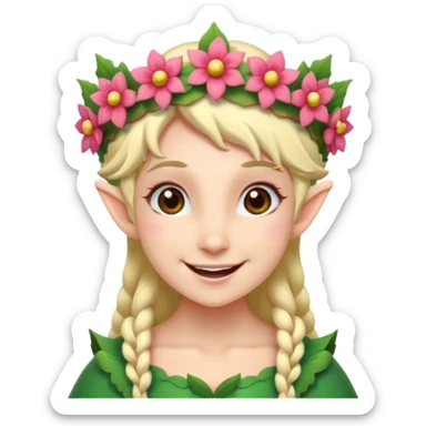 Elf with Flower Crown sticker