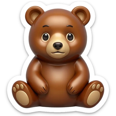 Make a bear figurine sticker