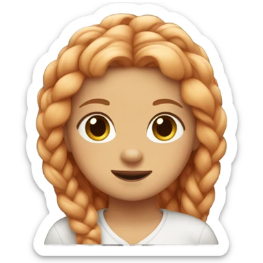 Ginger girl with braided hair and black spitz sticker