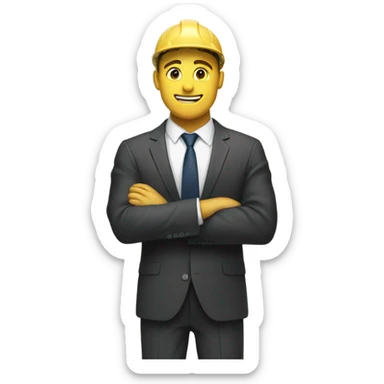A guy in a suit receiving money from a construction worker on the ground sticker