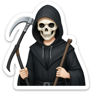 grim reaper blacked out holdin scythe sticker