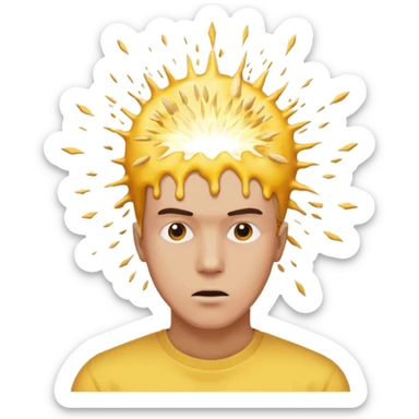 yellow exploiding head normal man mind blown sticker
