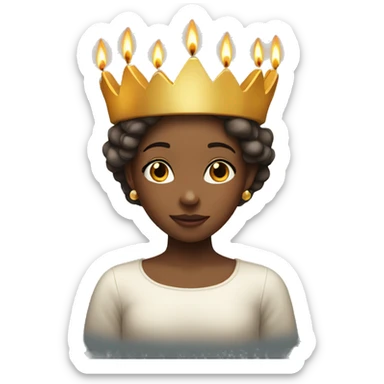  girl with crown of candles  sticker