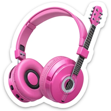 🎧 🎸💿 but make them all pink sticker