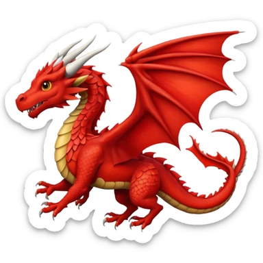 A red Welsh dragon flying  sticker